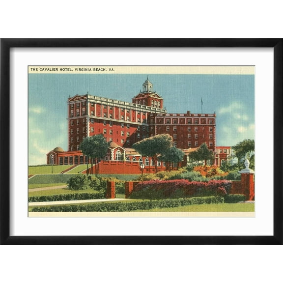 Art.com Cavalier Hotel, Virginia Beach Art Print, Black Frame Wall Art, 23" x 17"