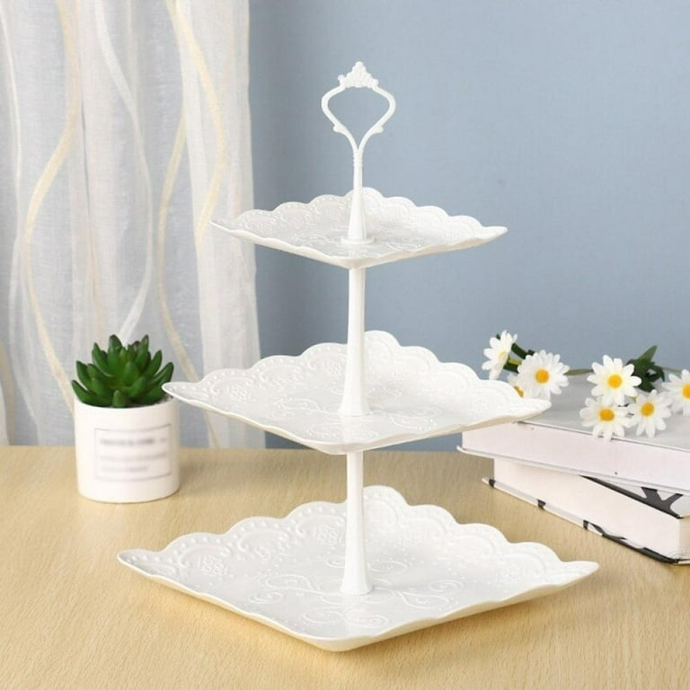 Cake Tray European-style Dessert Dried Cake table Afternoon Fruit Tray Decoration Fruit Three-tiered Stand Tea Three-tiered Tray Promotion! Tray Dessert