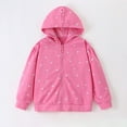 thumbnail image 2 of Kids Girls Autumn Floral Cartoon Printed Hooded Zipper Cardigan Hoodie Children's Clothing Z0H-Pink, 6-7 Years, 2 of 6
