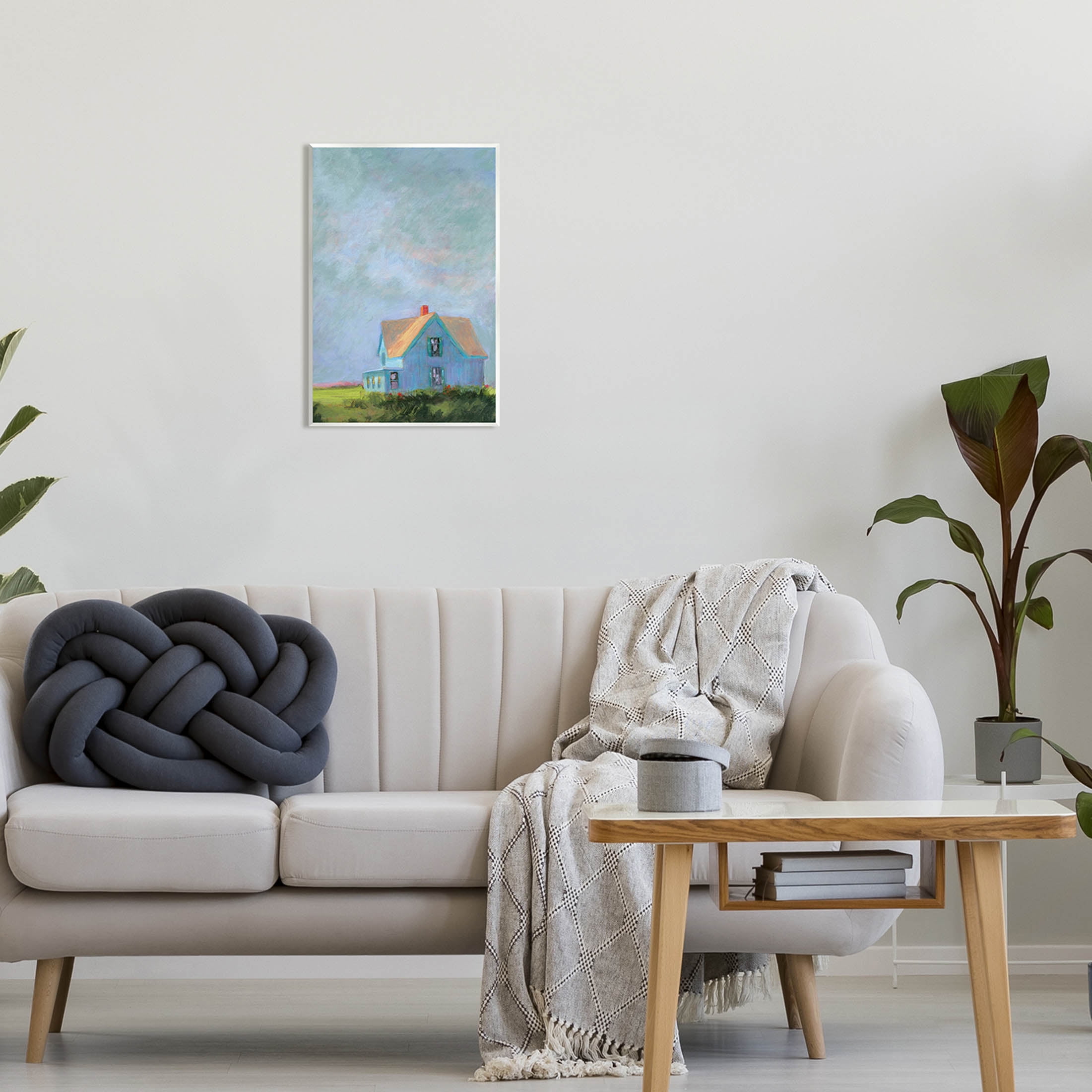 Stupell Industries Distant Rural House Dark Cloudy Sky Painting Unframed Art Print Wall Art, Design by Sweetwater