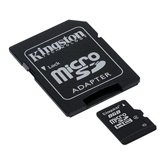 Kingston - Memoria flash para tarjeta microSDHC (8 GB, clase 4, con adaptador SD, SDC4/8 GB)