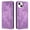 Purple, variant on Allytechgroup Slim Case for iPhone 13, Flip Folio Stand Cards Slots Hand Wrist Elephant Embossed Retro PU Leather Wallet Phone Case Cover for iPhone 13, Green