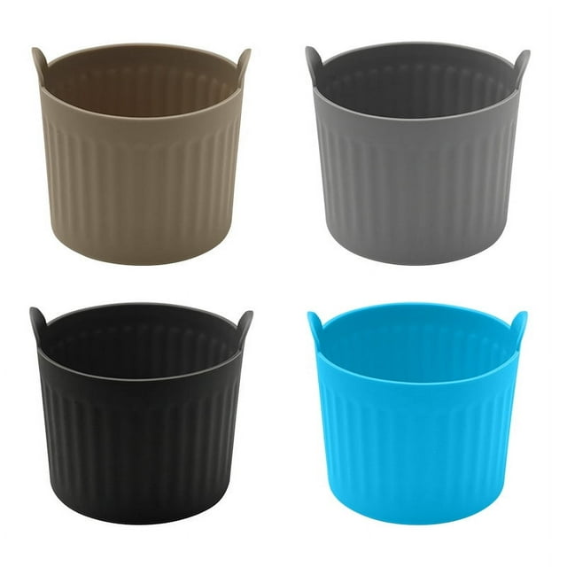 Nvzi 4 tazas de silicona para freidora de aire, 2,6 x 2,56 pulgadas, moldes de silicona para muffins para freidora de aire, multicolor