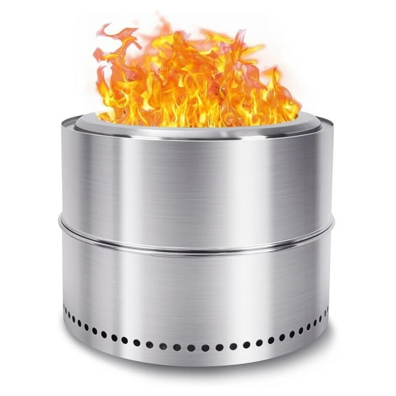 16 inch Smokeless Firepit, Stainless Steel , Smokeless for Outside with Carry Bag for Camping Backyard Patio Garden Picnic
