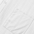 thumbnail image 4 of Men's Cotton Linen Shirts Fashion Loose Casual Shirts Imitation Linen Ventilate Pockets Button Pullover Stand Collar Short Sleeve Blouse Top White M, 4 of 8