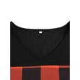 thumbnail image 6 of JustVH Women Plus Size Plaid Checked Colorblock Long Sleeve T-Shirts, 6 of 8