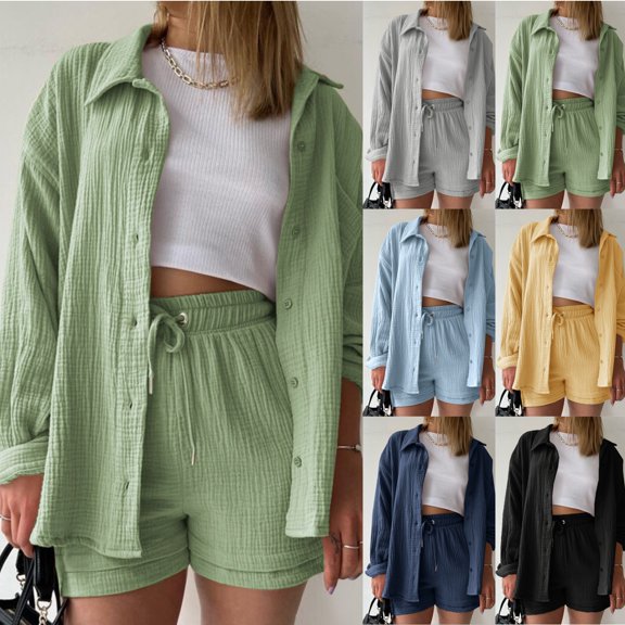 2 Piece Short Sets for Women Plus Size Summer Travel Vacation Airport Outfits Oversized Vacation Workout Shorts Sets Matching Clothing