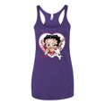 thumbnail image 2 of Wild Bobby Betty Boop Heart Blowing Kiss Dog Betty Boop Tri-Blend Racerback Tank Top, Purple Rush, Medium, 2 of 5