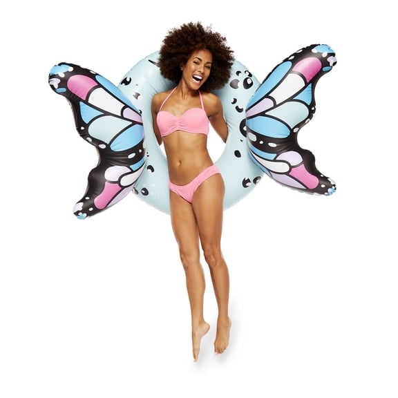 BigMouth Inc. Giant Butterfly Wings Pool Float, Blue – Gigantic 4 Foot Pool Float, Funny Inflatable Vinyl Summer Pool or Beach Toy, Makes a Great Gift Idea, Patch Kit Included