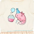 thumbnail image 4 of Inktastic Cute Axolotl Birthday with Cupcake Girls Toddler Dress, 4 of 5