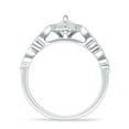 thumbnail image 6 of Art Deco Engagement Ring Cubic Zirconia White Tone 925 Sterling Silver, Size 10, 6 of 7