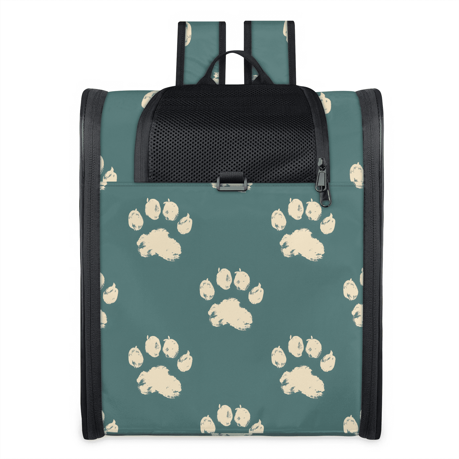 Dog Backpack Carrier, Breathable Pet Carrier for Small Dog & Cat, Lightweight Travel Backpack, Paw Print Pattern