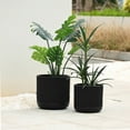 thumbnail image 5 of LuxenHome 17.3-Inch Round Black Stripes MgO Planter, 5 of 6