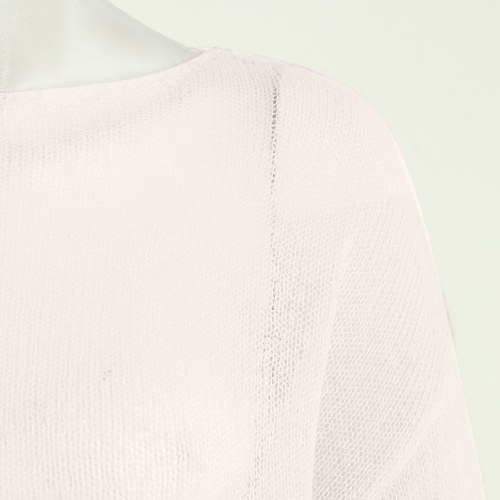 トップス NKGW / SEE THROUGH PULLOVER Women Sheer Mesh Knit Sweater Tops Oversized Long Sleeve O