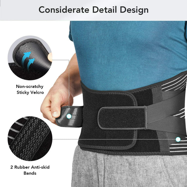 Back Brace Support Belt-Lumbar Support Back Brace for Lifting,Back Pain,  Sciatica, Scoliosis, Herniated Disc Adjustable Support Straps-Lower Back