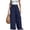 Navy #012, variant on Wide Leg Pants Women Bow Tie Knot High Waisted Linen Pants Summer Casual Flowy Wide Leg Palazzo Pants Army Green L