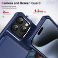 thumbnail image 3 of TECH CIRCLE Shockproof Wallet Phone Case for iPhone 17 Air (6.5", 2025), Built-in 4 Card Slots, Anti-Scratch Protective Shock-absorbing Lightweight Slim Stand Cover for Women Men, Darkblue, 3 of 8