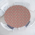 thumbnail image 3 of Ambesonne Mushroom Fitted Round Tablecloth, Amanita Polka Dot, 36"- 40" Diameter, Taupe Cream Red, 3 of 5