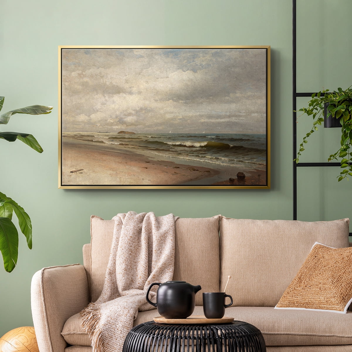 Vintage Landscape-MV By Wexford Home Framed in Gold Wood Gallery Wrapped Canvas 27 in. x 41 in.