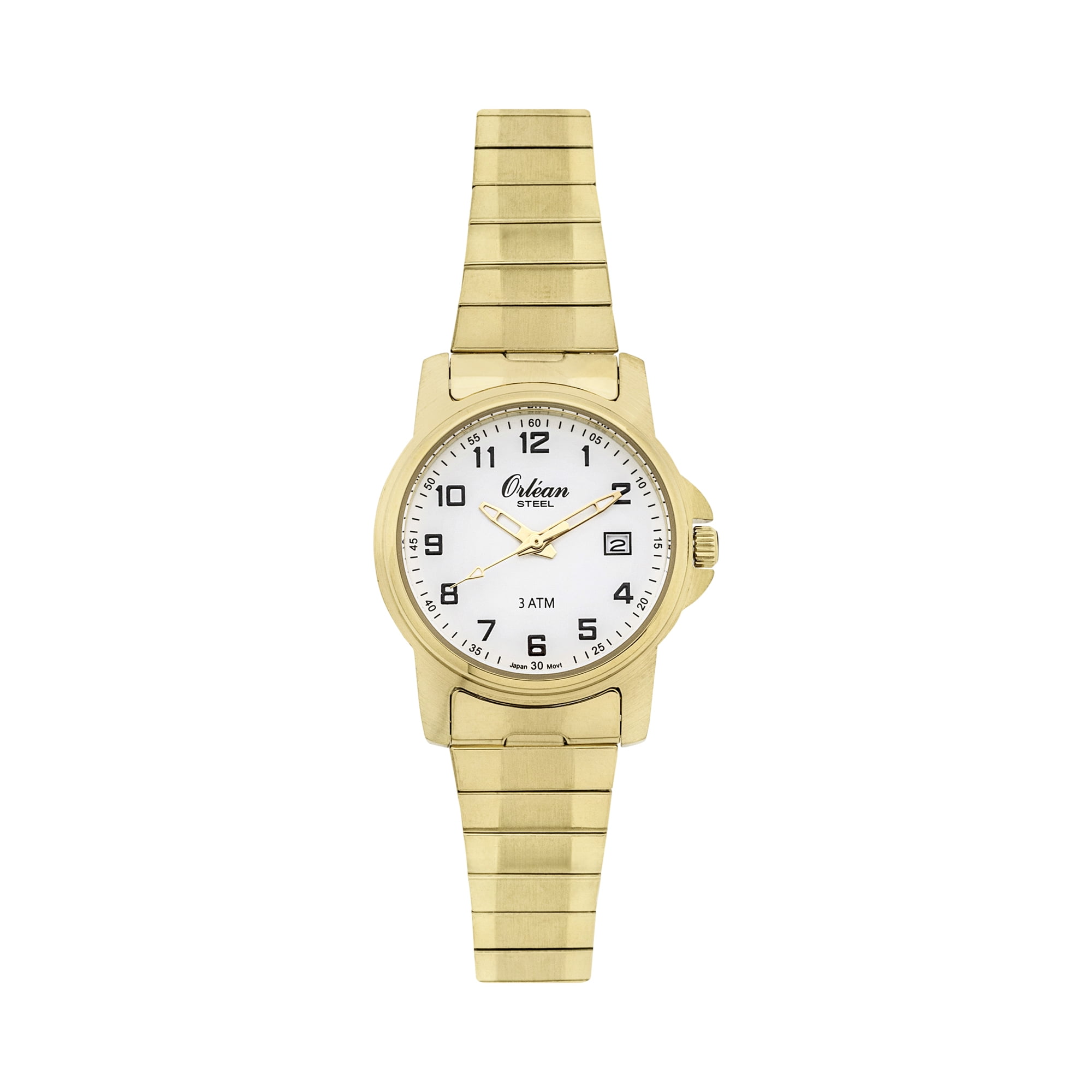 Orlean Womens Extra Long (XL) Easy to Read Stretch Watch with Date