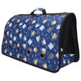 thumbnail image 3 of Sac de Transport Pliable pour Petits Animaux Extérieur Chat Chiot 8 Trous Sac à Main Bleu Foncé Chat, 3 of 5