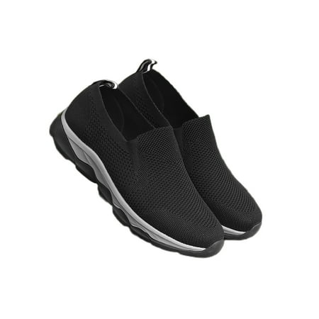 

Eloshman Womens Lightweight Low Top Casual Sneaker Outdoor Breathable Slip On Sneakers Round Toe Walking Shoes Women s Black 8