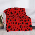 thumbnail image 3 of Honeii Ladybug Pattern print throw blanket, crafted from cozy cotton flannel, offers versatile home decor as a bedding suitable for all seasons.-50"x40", 3 of 6