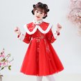 thumbnail image 6 of Youmylove Toddler Kids Baby Girls Children Fairy Hanfu Dresses For Calendar New Year Quilted Lined Warm Princess Dresses Embroidery Stylish Toddler Child Outwear, 6 of 9