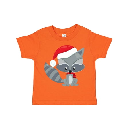 

Inktastic Christmas Raccoon Cute Raccoon Santa Hat Scarf Gift Toddler Boy or Toddler Girl T-Shirt