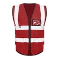 thumbnail image 3 of Haitryli Adult Hi Vis Reflective Safety Vest Zip Up Sleeveless Jacket with Multi-Pockets Construction Workwear Red One Size, 3 of 4