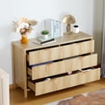 thumbnail image 2 of YOCWO Fluted 6 Drawer Dressers for Bedroom, 48" Wide Modern Chest of Drawer with 6 Big Drawers, Natural, 2 of 6