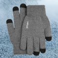 thumbnail image 2 of Ljudmp Winter Knitted Gloves for Men Women Touch Screen Cold Weather Thermal Warm Knit Glove for Running Driving Hiking Grey, 2 of 3