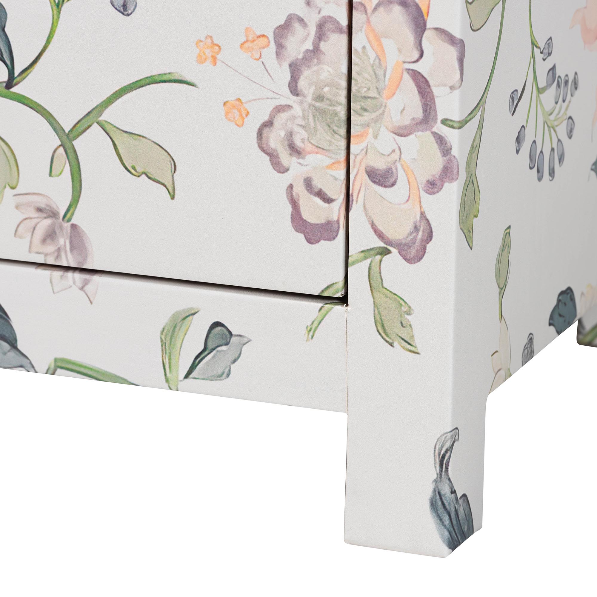 Baxton Studio Connery Modern End Table, 3-Drawer, Multicolor