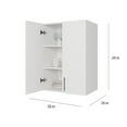 thumbnail image 5 of JPND Wall Mounted Wooden Storage Cabinet, 24" W x 33" H x 16" D White Kitchen Storage Cabinet with 2 Soft Doors and Adjustable Shelves, 5 of 8
