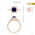 thumbnail image 5 of ANGARA Natural Cushion 1 ct Blue Sapphire Ring with Diamond Halo in 14K Rose Gold for Women (Size-6mm) | September Birthstone, Anniversary, Jewelry Gift for Women | Natural Blue Sapphire Ring, 5 of 9