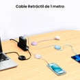 thumbnail image 3 of Cable USB C 100W Baseus Free2Draw Mini Retráctil 1m Blanco, 3 of 7