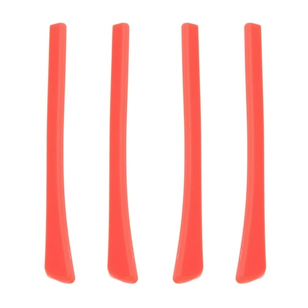 4 unidades de fundas para patillas de gafas, de silicona suave, resistentes y de longitud adecuada. Rojo