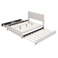 thumbnail image 3 of Segmart Queen Upholstered Platform Bed with Storage Drawers and Twin XL Trundle, Beige, 3 of 9