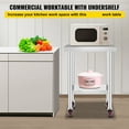 thumbnail image 2 of KFFKFF Industrial Kitchen Workstation, 24x18x34 Inches, 700 LBS Weight Limit, Equipped with 4 Casters, 3 Height Adjustment Options, Robust Food Preparation Surface for Business Kitchens, Silver, 2 of 9