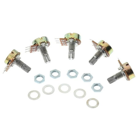 5Pack 50 Potentiometer for Straight Shafts with Straight Shaft Type B Split