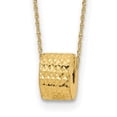 thumbnail image 1 of Diamond2Deal 14K Yellow Gold Barrel Bead Rope Chain Necklace 16inch for Women, 1 of 4