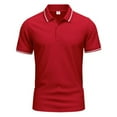 thumbnail image 5 of Otvok Short Sleeve T-Shirt for Men Turndown Collar Casual Solid Pullover Button Blouse, 5 of 6