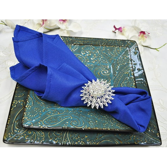 Wedding Linens Inc. (10 pcs) 20" x 20" Polyester Linen Napkins - Royal Blue