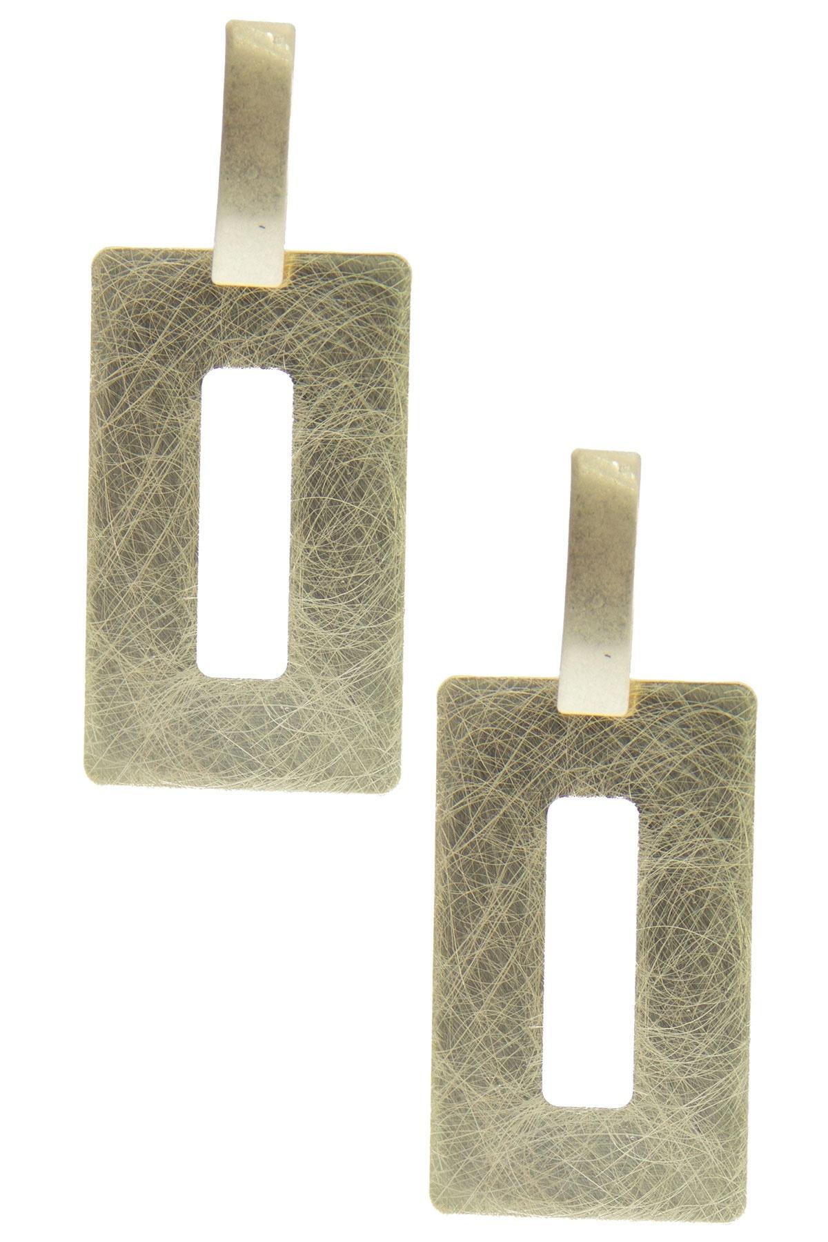 Gold Rectangle Earring