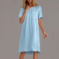 thumbnail image 1 of Ovzne Robes d'Été pour Femmes 2025 Robe pour Femme Robe Décontractée pour Femme à Manches Courtes avec Poches Long Cardigan Robe Chemise Multicolore Grande Taille Robe Maxi à Manches Courtes Liquidation, 1 of 6