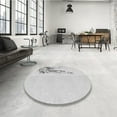 thumbnail image 4 of Ahgly Company Machine Washable Indoor Round Transitional Platinum Gray Area Rugs, 3' Round, 4 of 7
