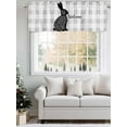thumbnail image 5 of Easter Spring Curtain Valances for Windows, Black Dots Bunny Farmhouse Plaid Grey Kitchen Valance Window Treatment, Light Filtering Block Curtains for Bathroom/Bedroom/Living Room 42'' x 12'', 5 of 9