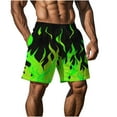 thumbnail image 6 of ZCFZJW Men's Swim Trunks Elastic Waistband Board Shorts Cute 3D Flame Printed Summer Quick Dry Swimsuit Swimwear Holiday Party Bathing Suit with Pockets Green XXXL, 6 of 9