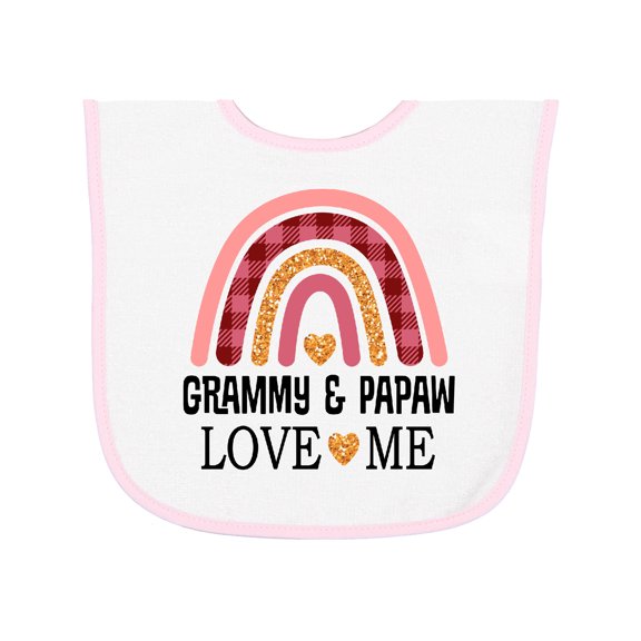 Inktastic Grammy and Papaw Love Me Girls Granddaughter Baby Terry Cloth Bib