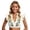 White 3, variant on MDUKONU Women's Oktoberfest Crop Top Ruffle Sleeveless Bavarian Beer Mug Print V Neck Button Down Cropped Blouse for Beer Festival Party Size:S-XXL